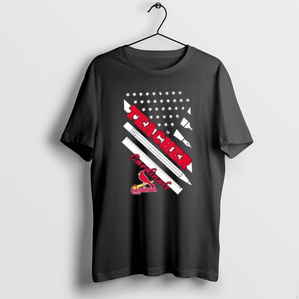 Official St Louis Cardinals Baseball X Teacher American Flag