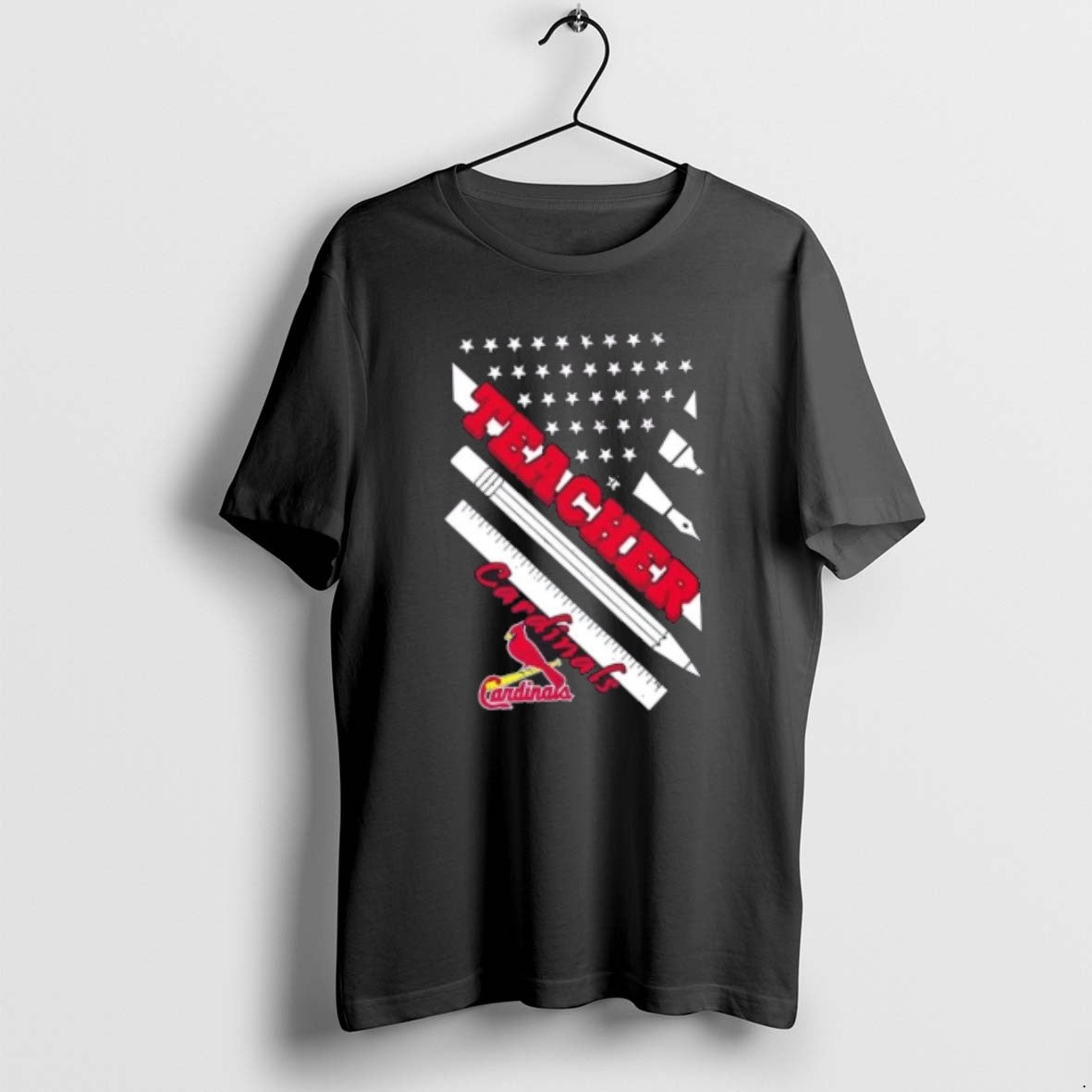 Official St Louis Cardinals Baseball X Teacher American Flag