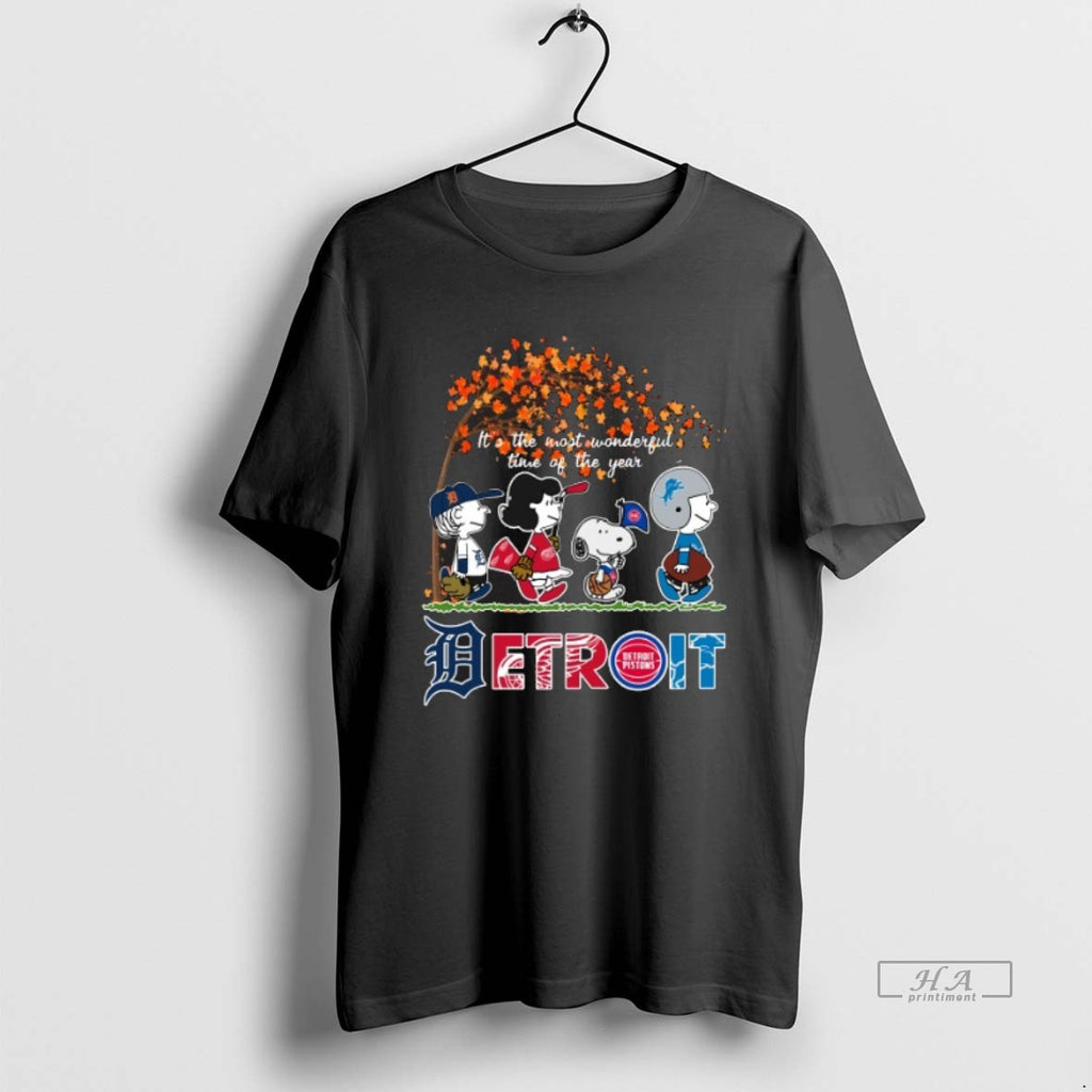 Official Trendy 2025 Detroit Sports Teams X Peanuts Characters It S The Most Wonderful Time