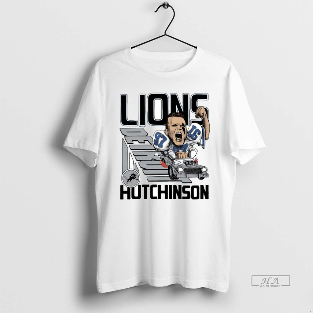 Official Trendy Aidan Hutchinson Racer Caricature Detroit Lions