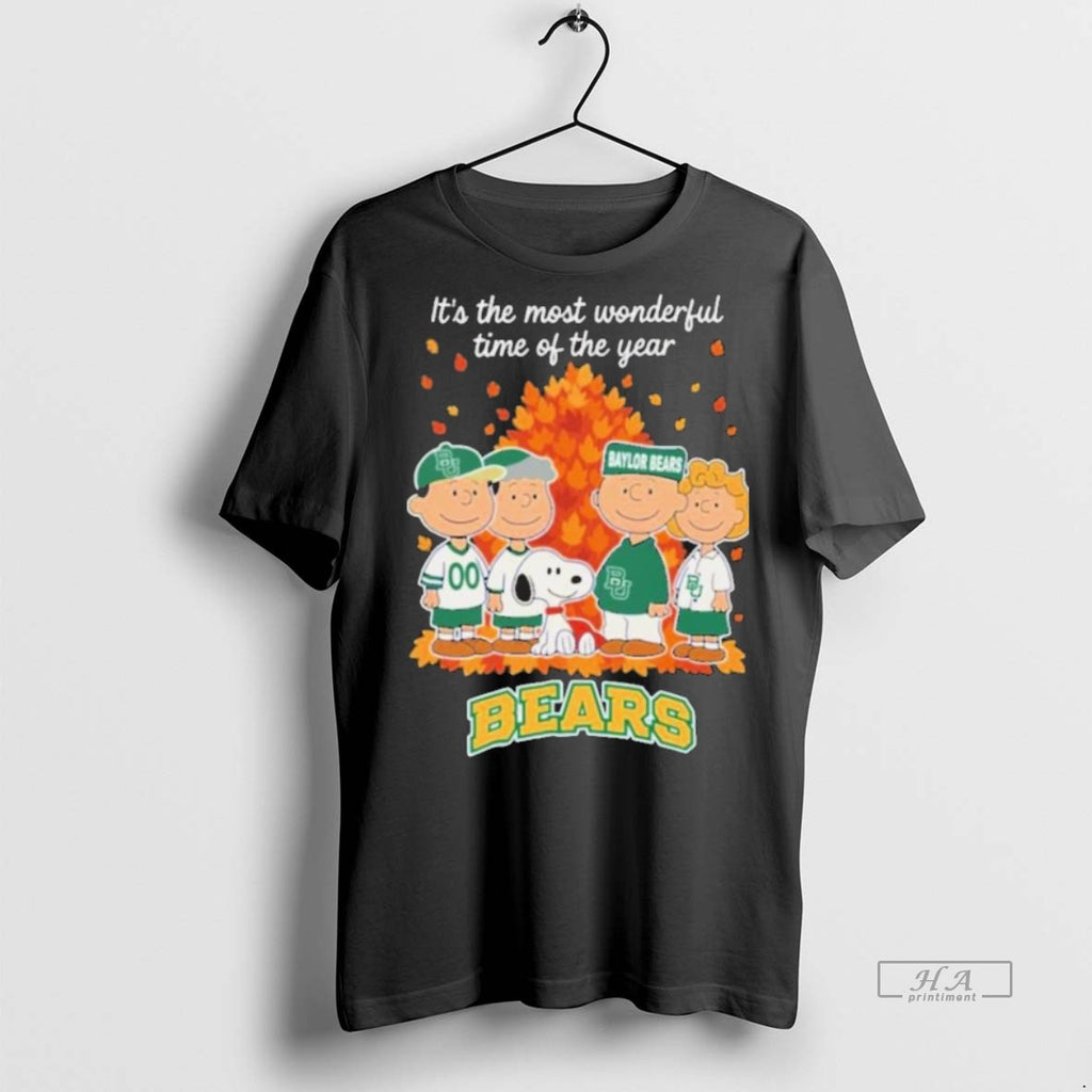 Official Trendy Baylor Bears X Peanuts Its The Most Wonderful Time Of The Year The