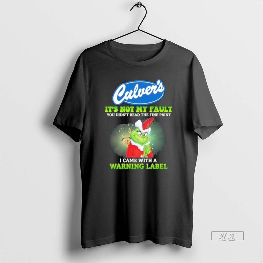 Official Trendy Culvers Santa Grinch Its Not My Fault I Came With A Warning Label