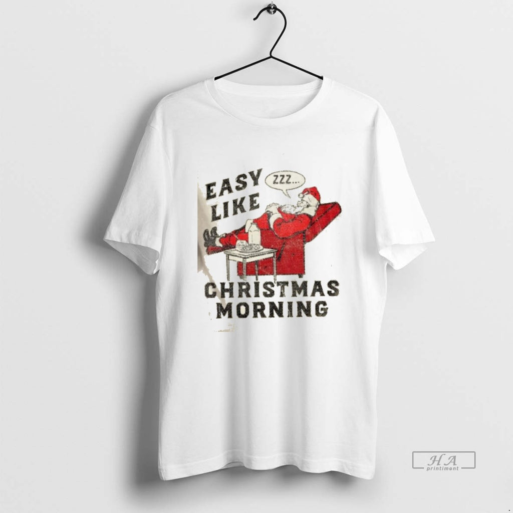 Official Trendy Easy Like Christmas Morning Sarcastic Santa Graphic Novelty
