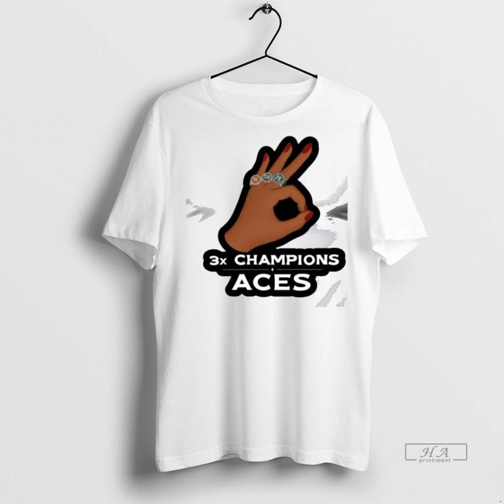 Official Trendy Las Vegas 2025 Wnba Championship 3x Champions Aces Hand T Men Tee Sweater