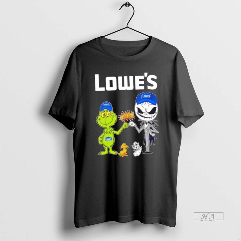 Official Trendy Lowes X Grinch And Jack Skellington Fist Bump Uniwilling Friends