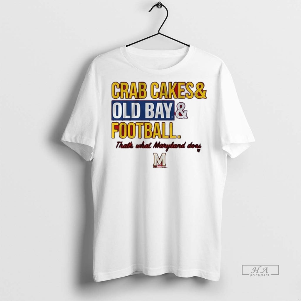 Official Trendy Maryland Terrapins Crab Cakes And Old Bay Football Tee Sweater