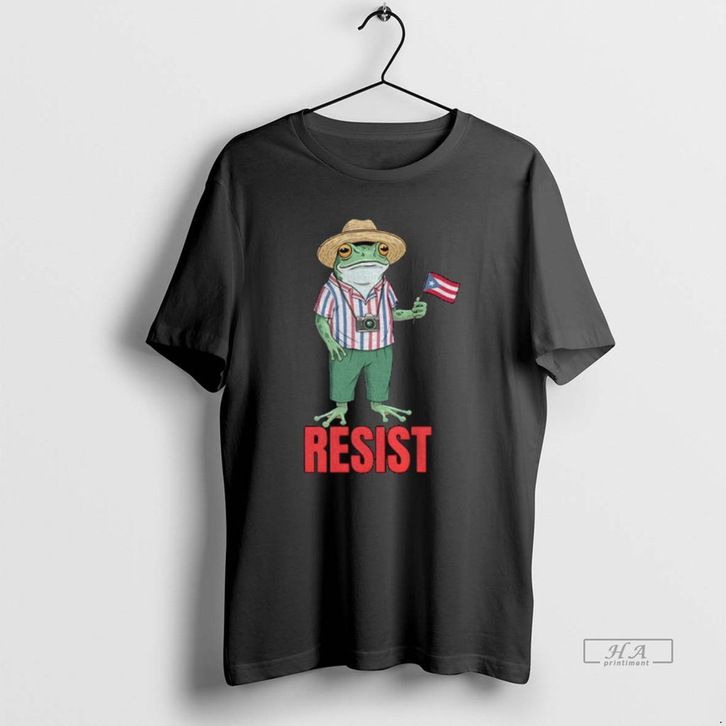 Official Trendy Resist Portland Frog Protest Bad Bunny Frog Puerto Rico Flag