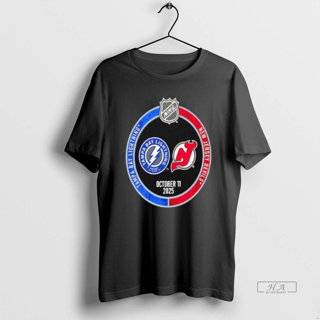 Official Trendy Tampa Bay Lightning Vs New Jersey Devils 2025 Nhl Opening Night