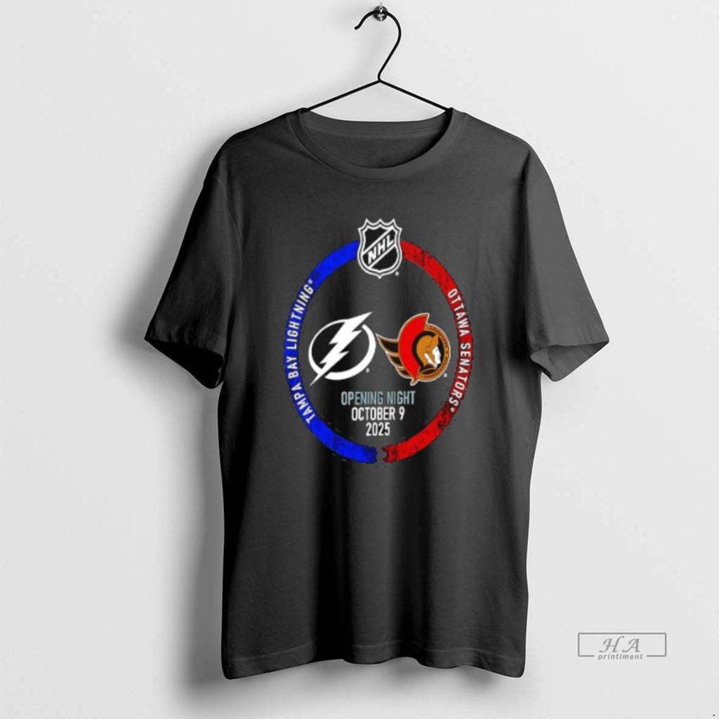 Official Trendy Tampa Bay Lightning Vs Ottawa Senators 2025 Nhl Opening Night
