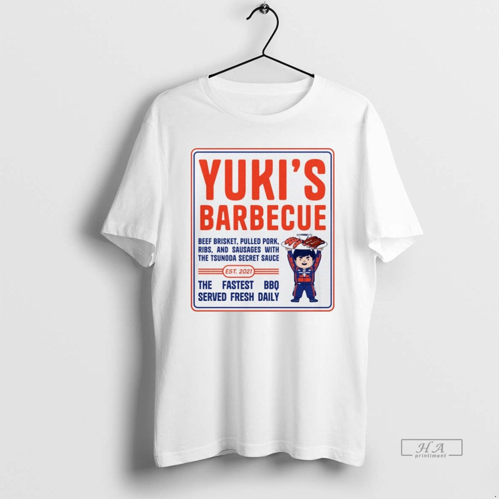 Official Trendy Tsunoda Yuki Yukis Barbecue The Fastest Bbq Served Fresh Daily Est 2021 Tee