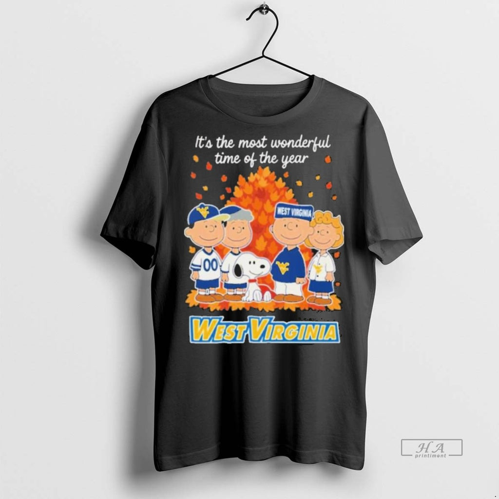Official Trendy West Virginia Mountaineers X Peanuts Fall Its The Most Wonderful Time Of The