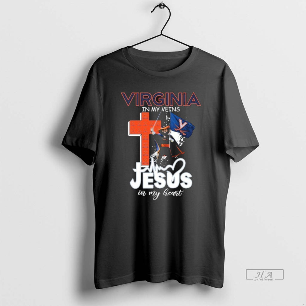 Official Virginia Cavaliers In My Veins Jesus In My Heart Mascot