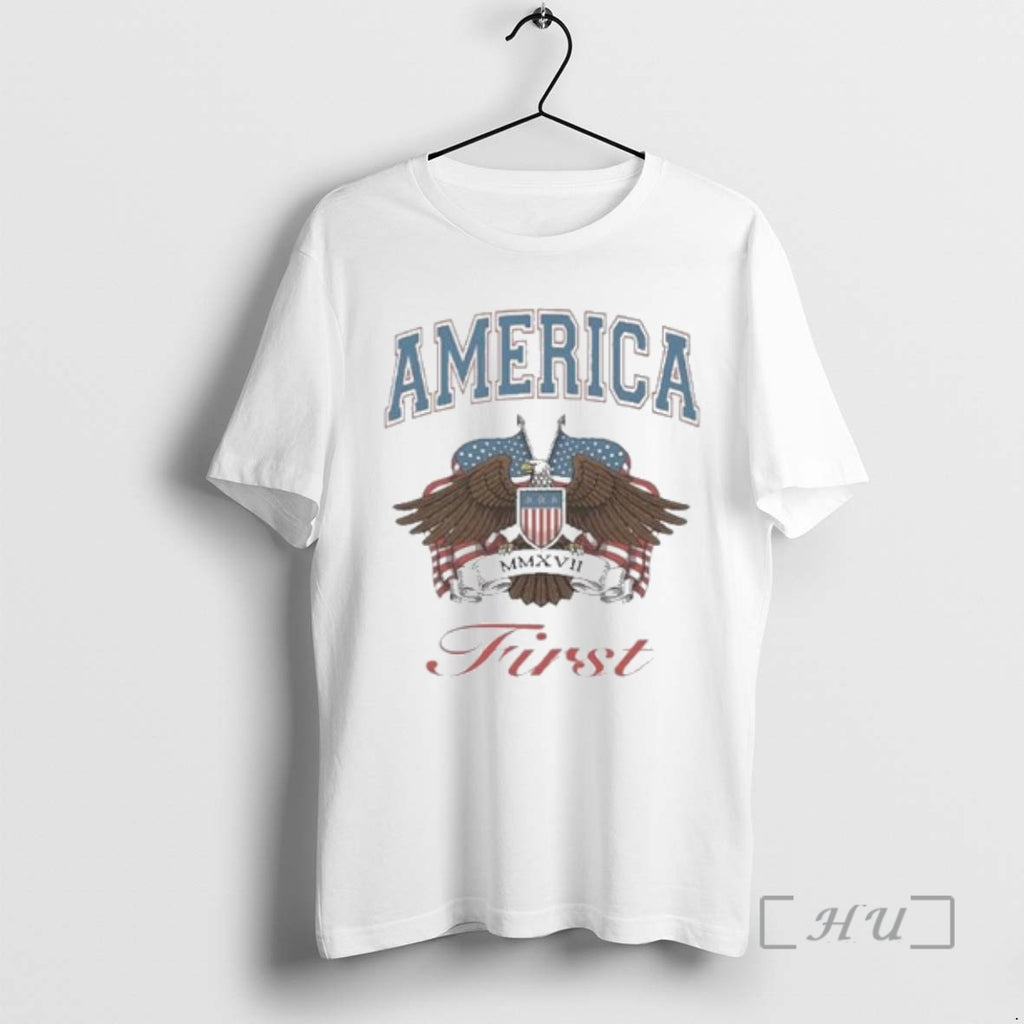 Officials America First Vintage Eagle Circle White