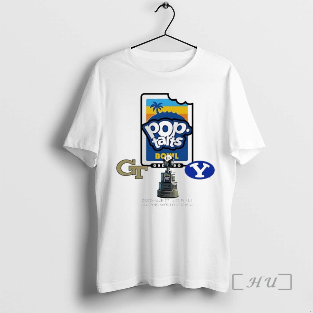 Officials Byu Cougars Vs Georgia Tech Yellow Jackets 2025 Pop Tarts Bowl Premium T Shirts