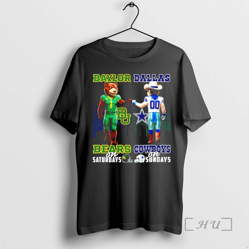 Officials Baylor Bears On Saturdays Vs Dallas Cowboys On Sundays Mascot Skyline Premium T Shirts