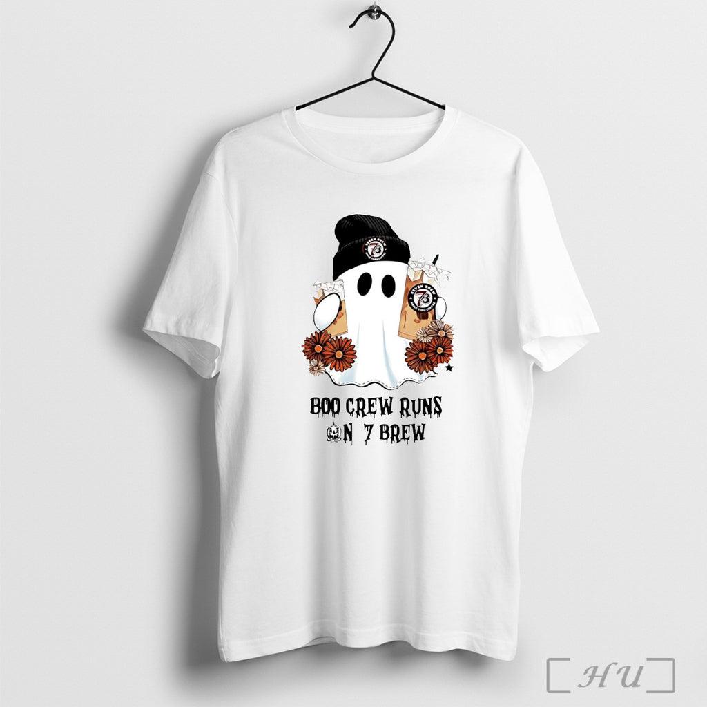 Officials Boo Crew Runs On 7 Brew Ghost Halloween T Shirt