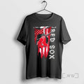 Officials Boston Red Sox Baseball Battle Shattered Usa Flag Rip Design Premium T Shirts Sweater
