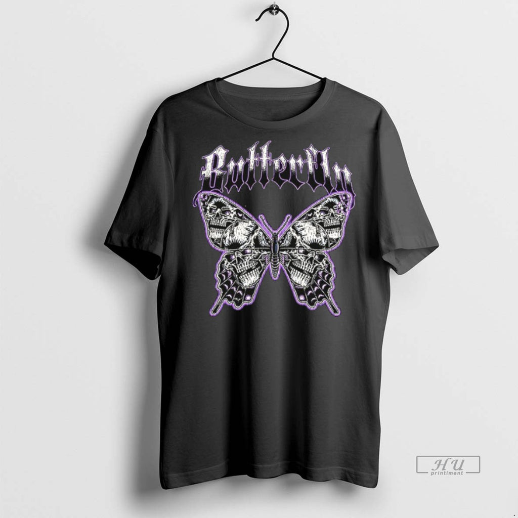Officials Butterfly Skull Gothic Purple Death Metal Artwork Ceramic Ceramic And Classic Dad Cap Tee