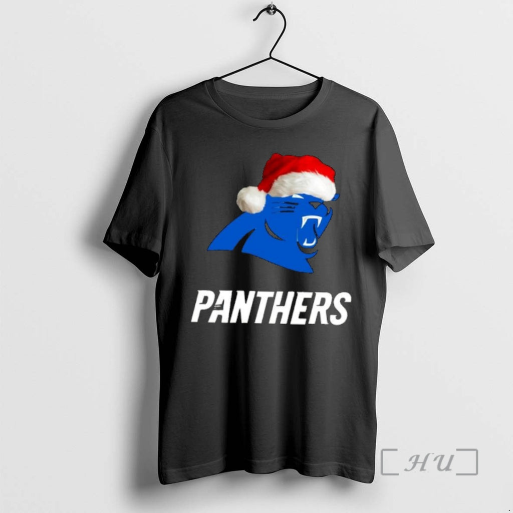 Officials Carolina Panthers 2025 Santa Hat Logo Football Christmas