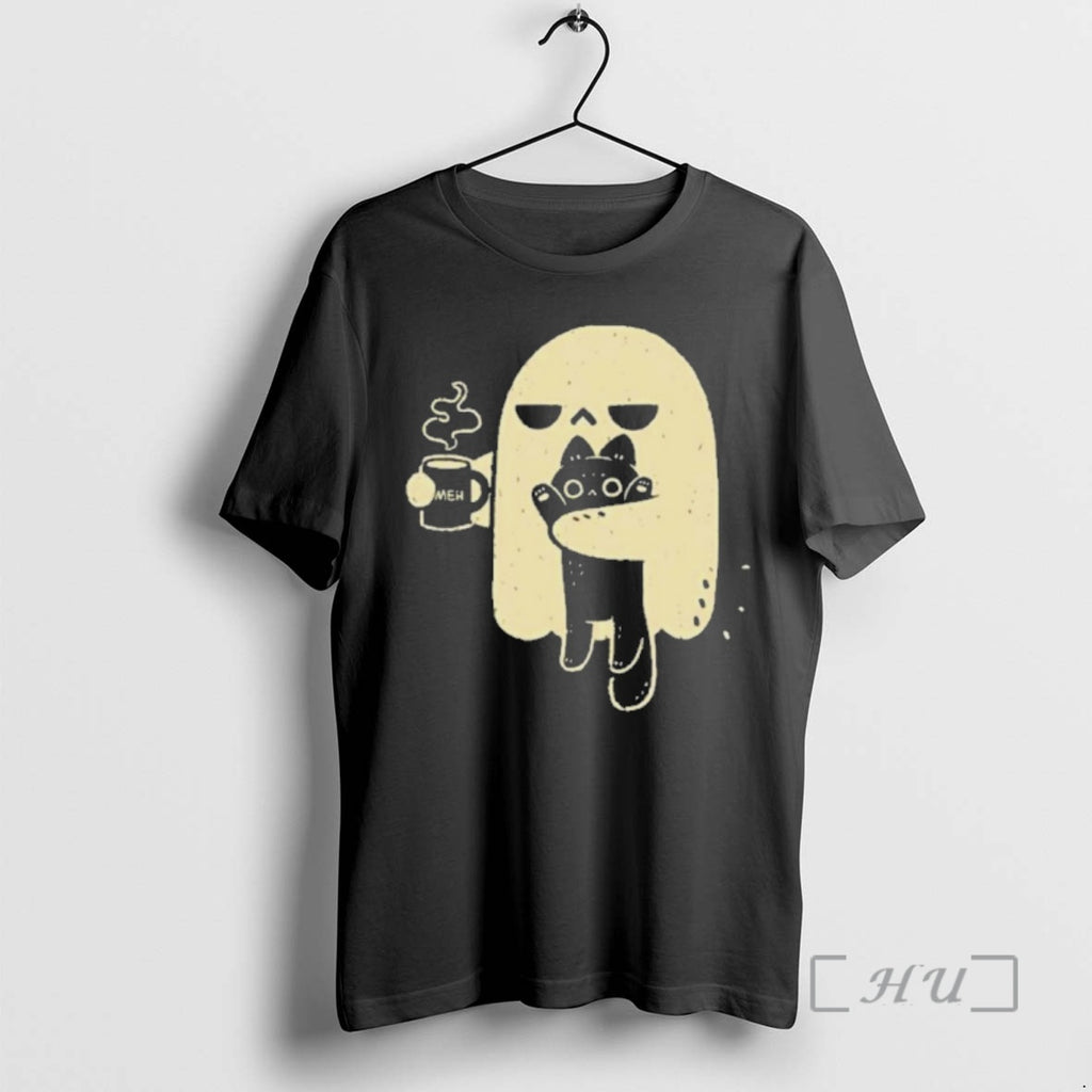 Officials Cute Ghost Meh Coffee Holding Cat