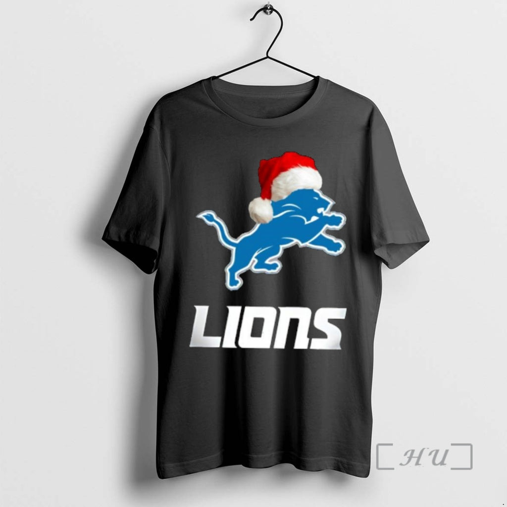 Officials Detroit Lions 2025 Santa Hat Logo Football Christmas