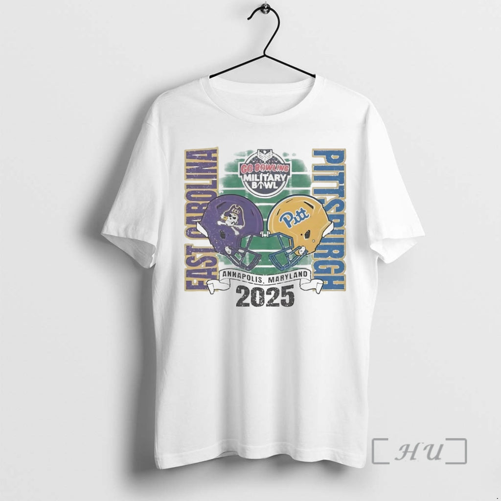 Officials East Carolina Pirates Vs Pittsburgh Panthers 2025 Go Bowling Military Bowl Premium T Shirts