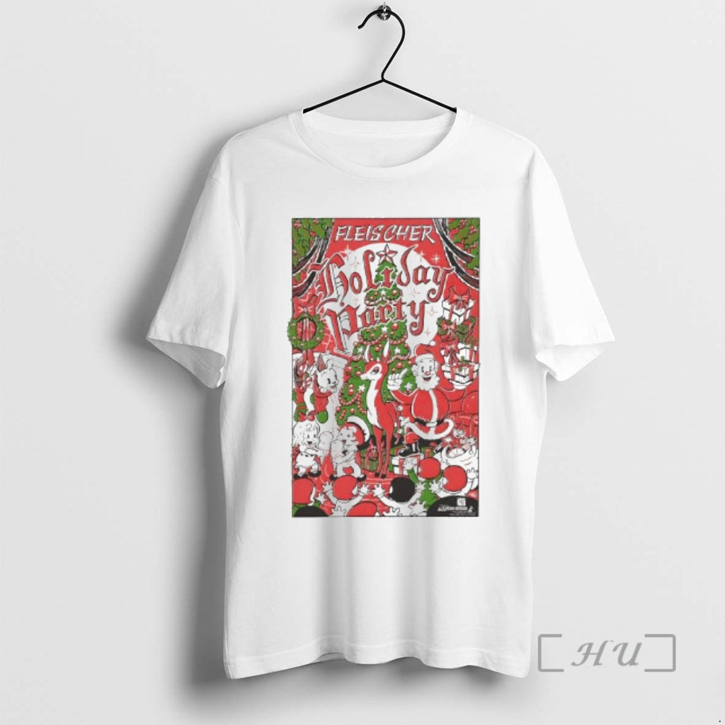 Officials Fleischer Holiday Party Christmas Rudolph The Red Nosed Reindeer Santa Graphic Premium T Shirts