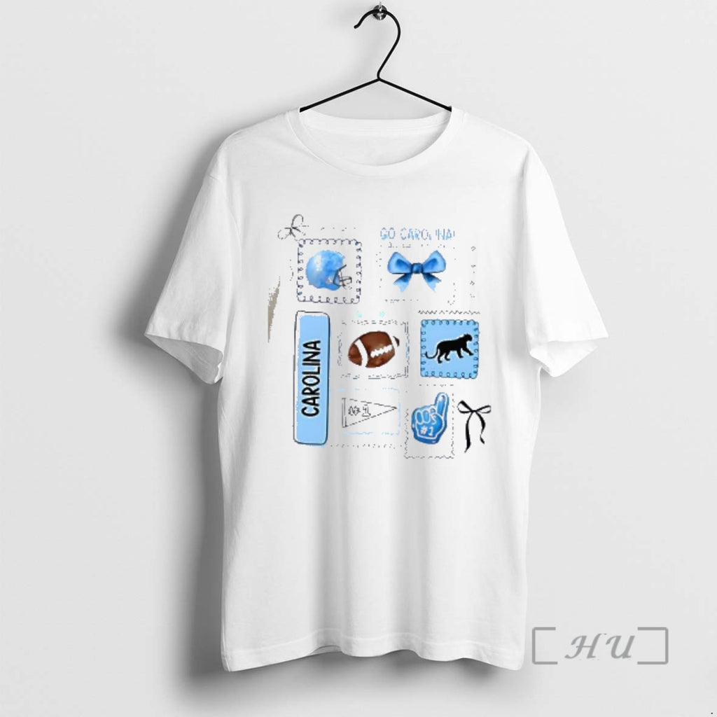 Officials Go Carolina Football Helmet Bow Panther 1 Fan Graphic Team Spirit Premium T Shirts