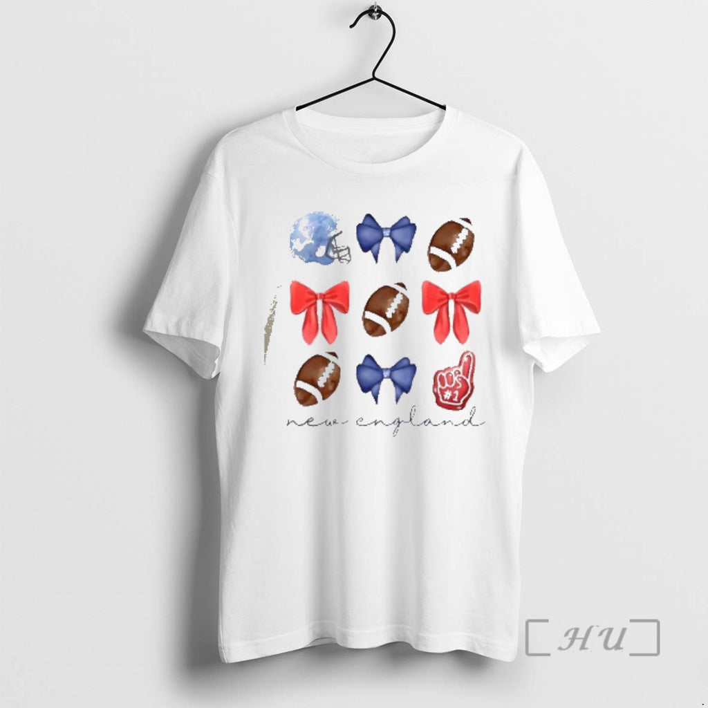 Officials Go New England Football Helmet Bow 1 Fan Graphic Team Spirit Premium T Shirts