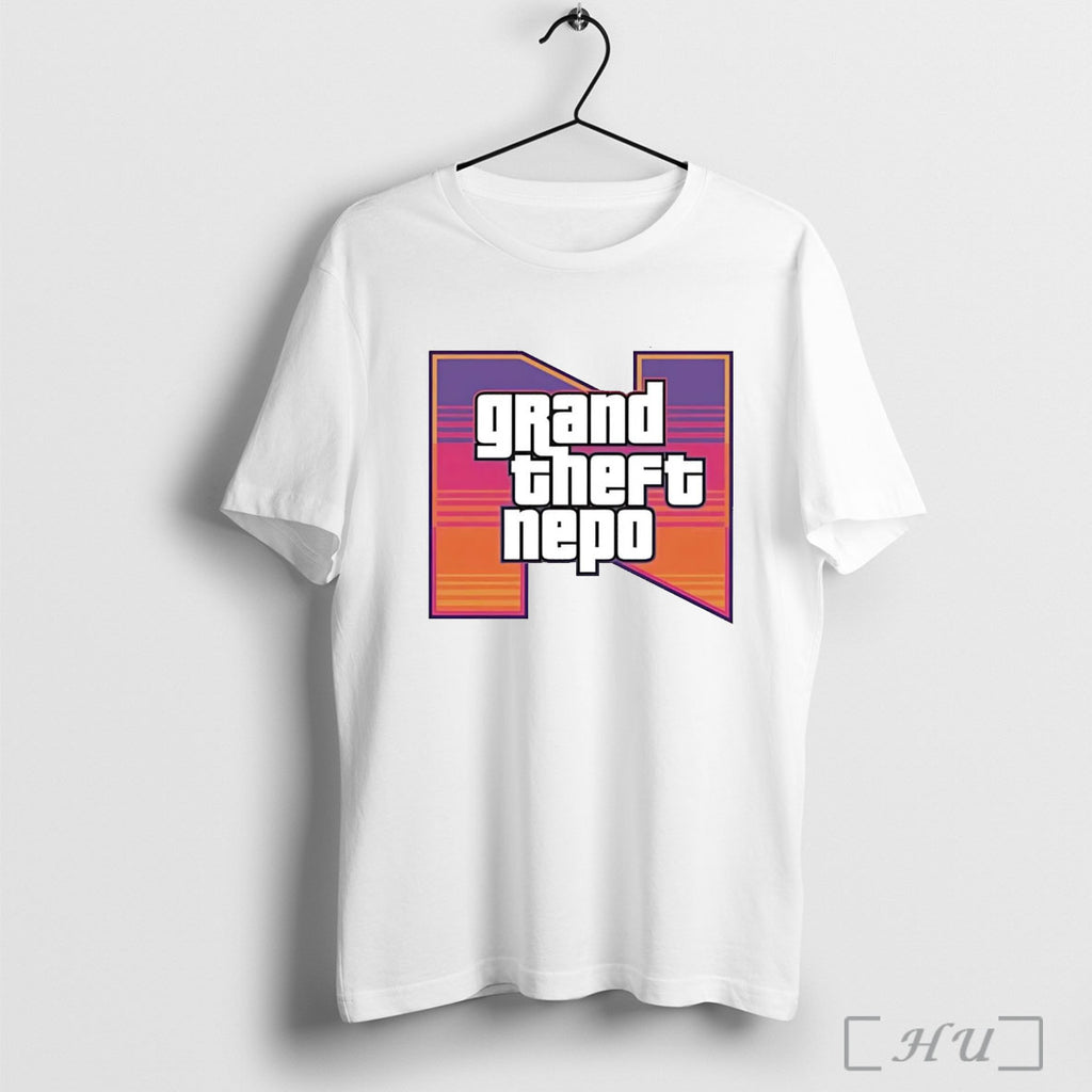 Officials Grand Theft Nepo Grand Theft Auto Parody T Shirt