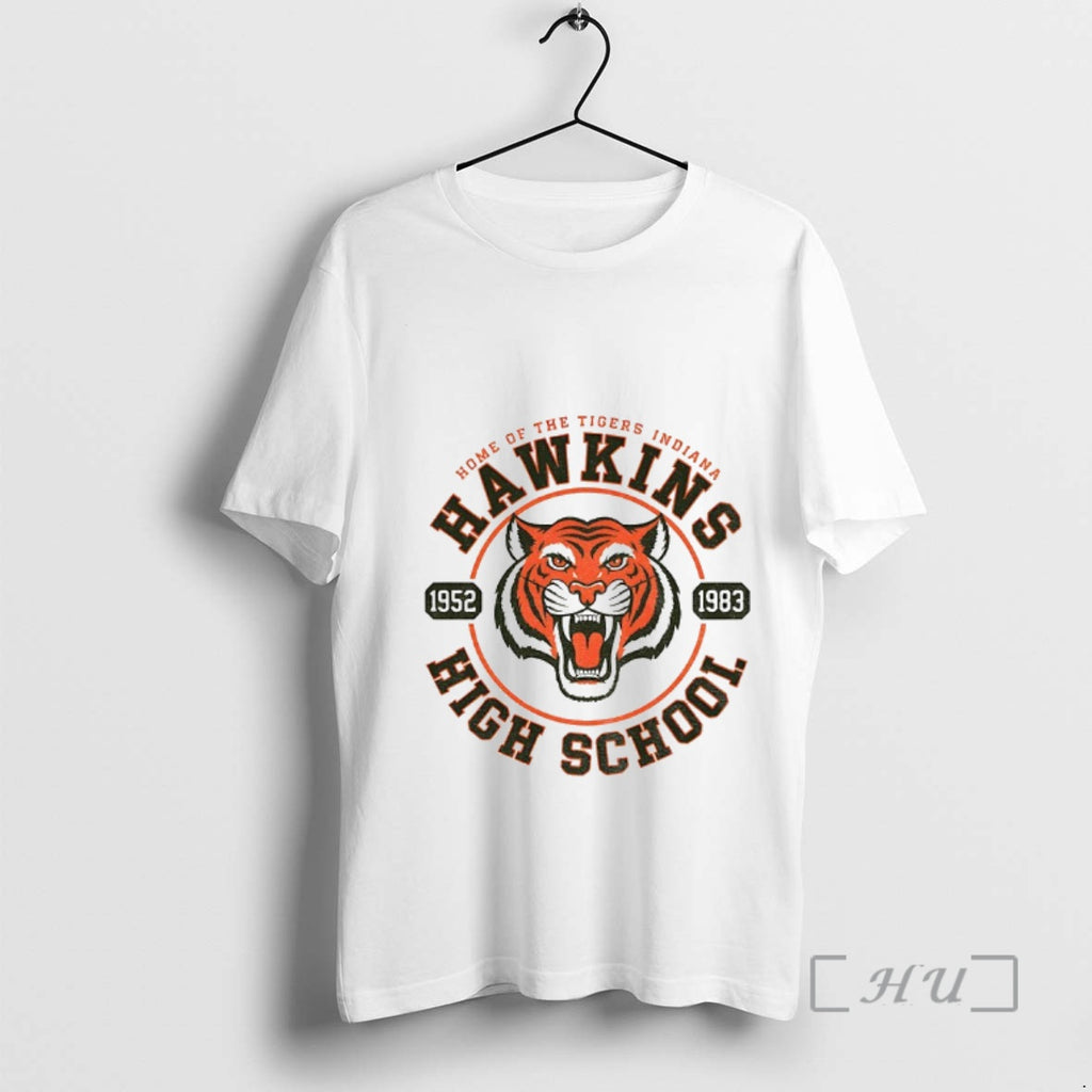 Officials Home Of The Tigers Indiana Hawkins High School 1952 1983 Vintage Premium T Shirts