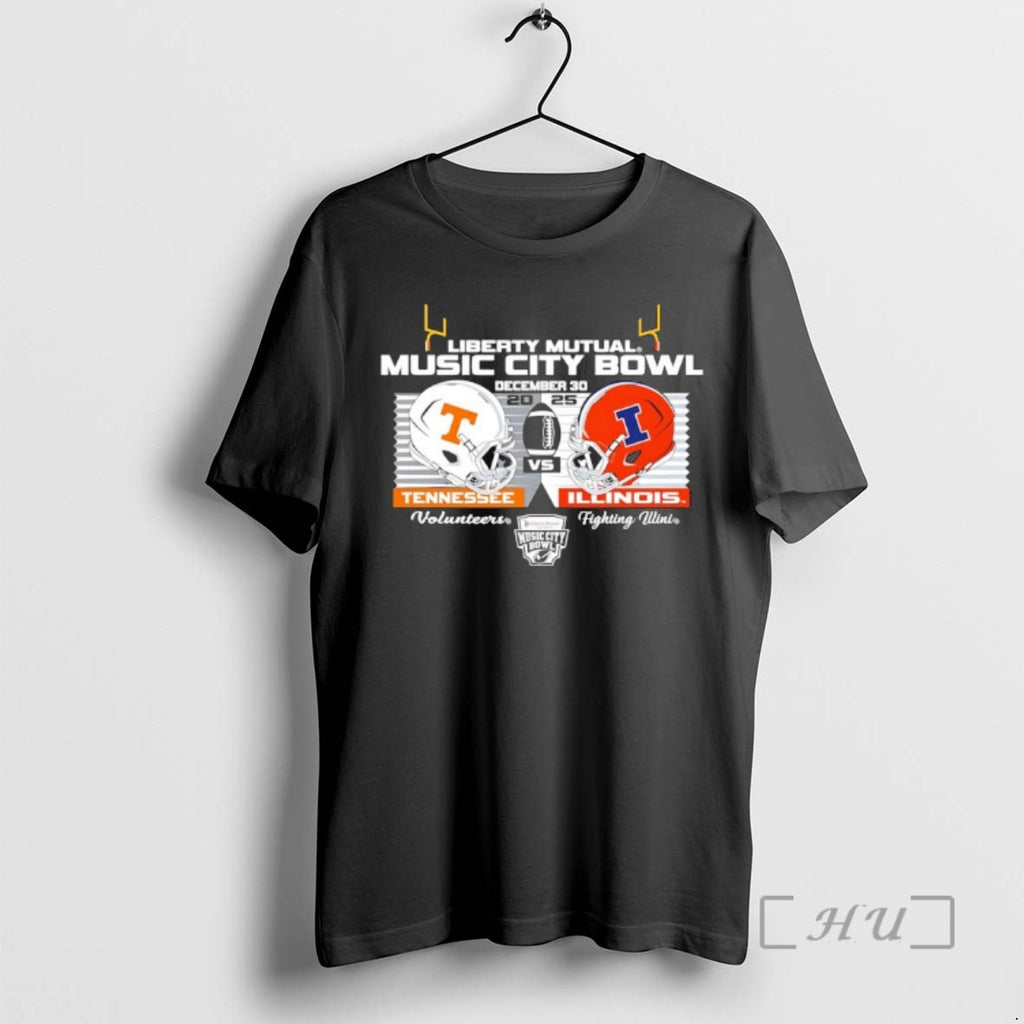 Officials Illinois Football Vs Tennessee 2025 Music City Bowl Head To Head Premium T Shirts