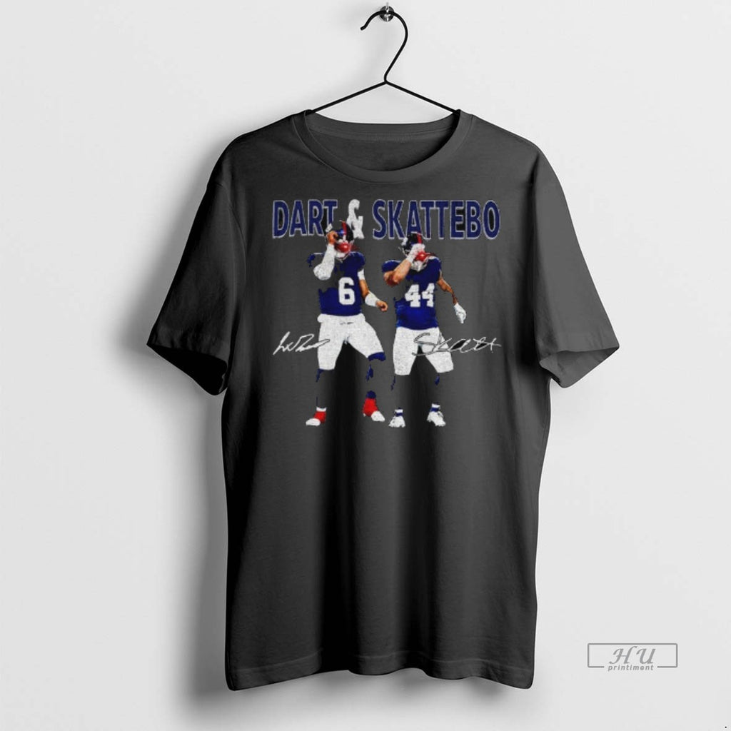 Officials Jaxson Dart Cam Skattebo Laser Eyes New York Football Signature Retro Tee Shirt Sweater
