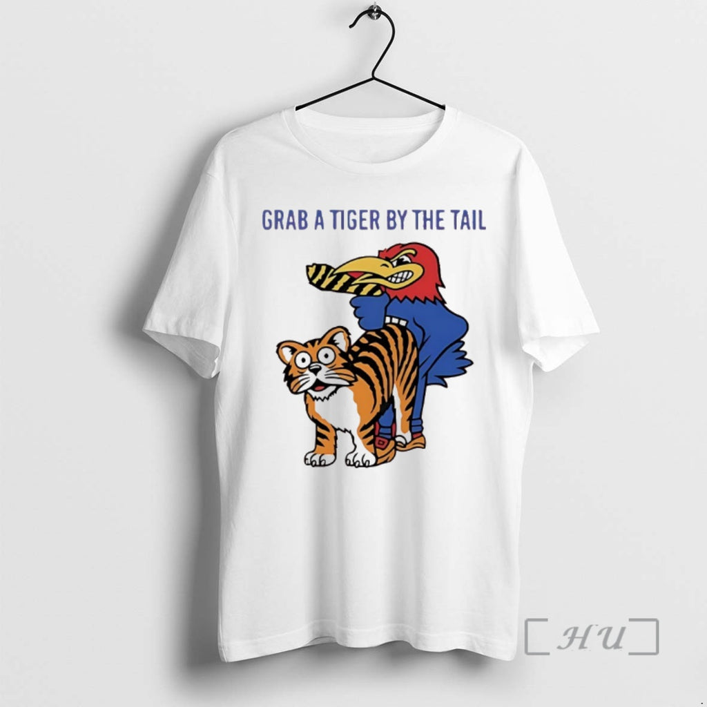 Officials Kansas Jayhawks Vs Missouri Tigers Grab A Tiger By The Tail Premium T Shirts