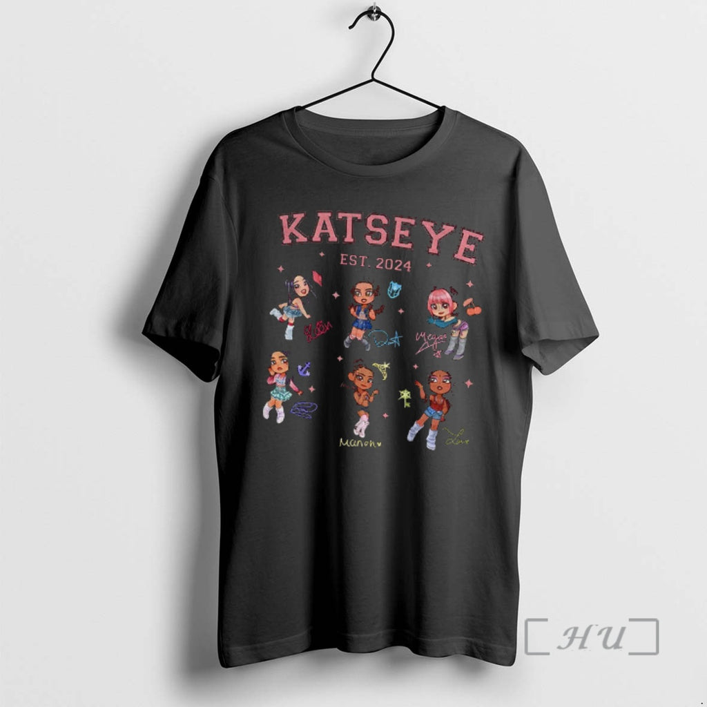 Officials Katseye All Member Katseye Beautiful Est 2024 Chaos World Tour Signatures Premium T Shirts