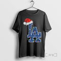 Officials Los Angeles Dodgers Santa Hat Christmas Lights Mlb Baseball 2025 Premium T Shirts Sweater