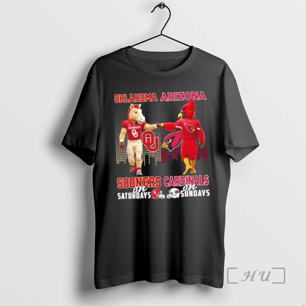 Officials Mascots Oklahoma Sooners On Saturdays X Arizona Cardinals On Sundays Skyline Premium T Shirts