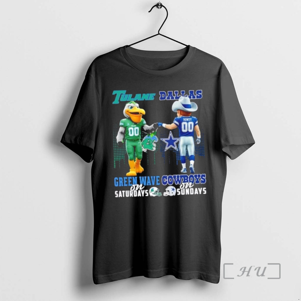 Officials Mascots Tulane Green Wave On Saturdays X Dallas Cowboys On Sundays Skyline Premium