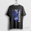 Officials New York Yankees Baseball Battle Shattered Usa Flag Rip Design Premium T Shirts Sweater
