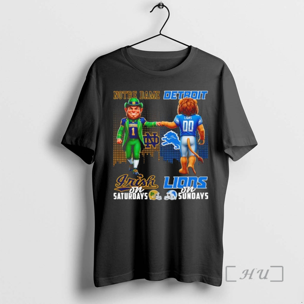 Officials Notre Dame Fighting Irish On Saturdays Vs Detroit Lions On Sundays Mascot Skyline Premium