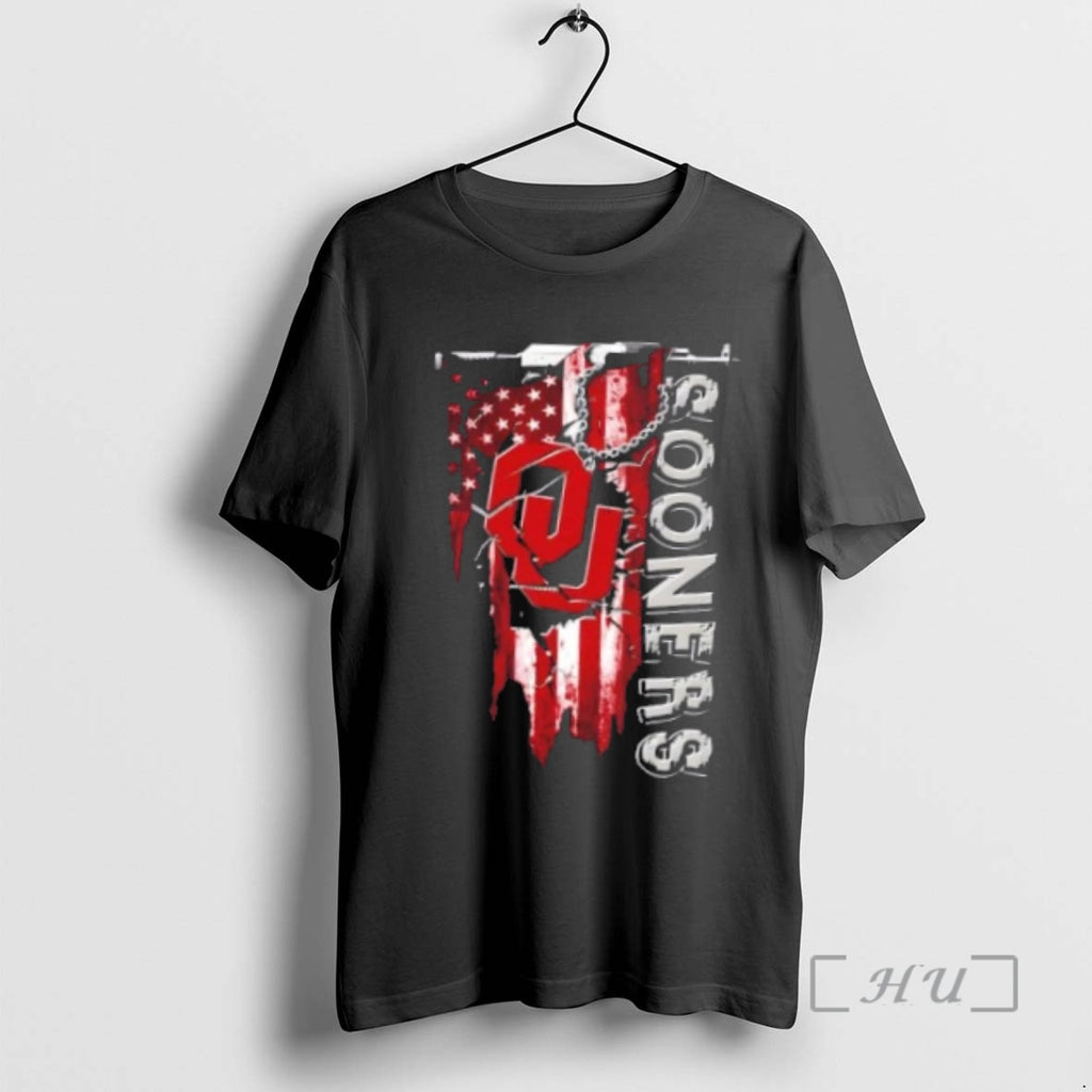 Officials Oklahoma Sooners Football Battle Shattered Usa Flag Rip Design