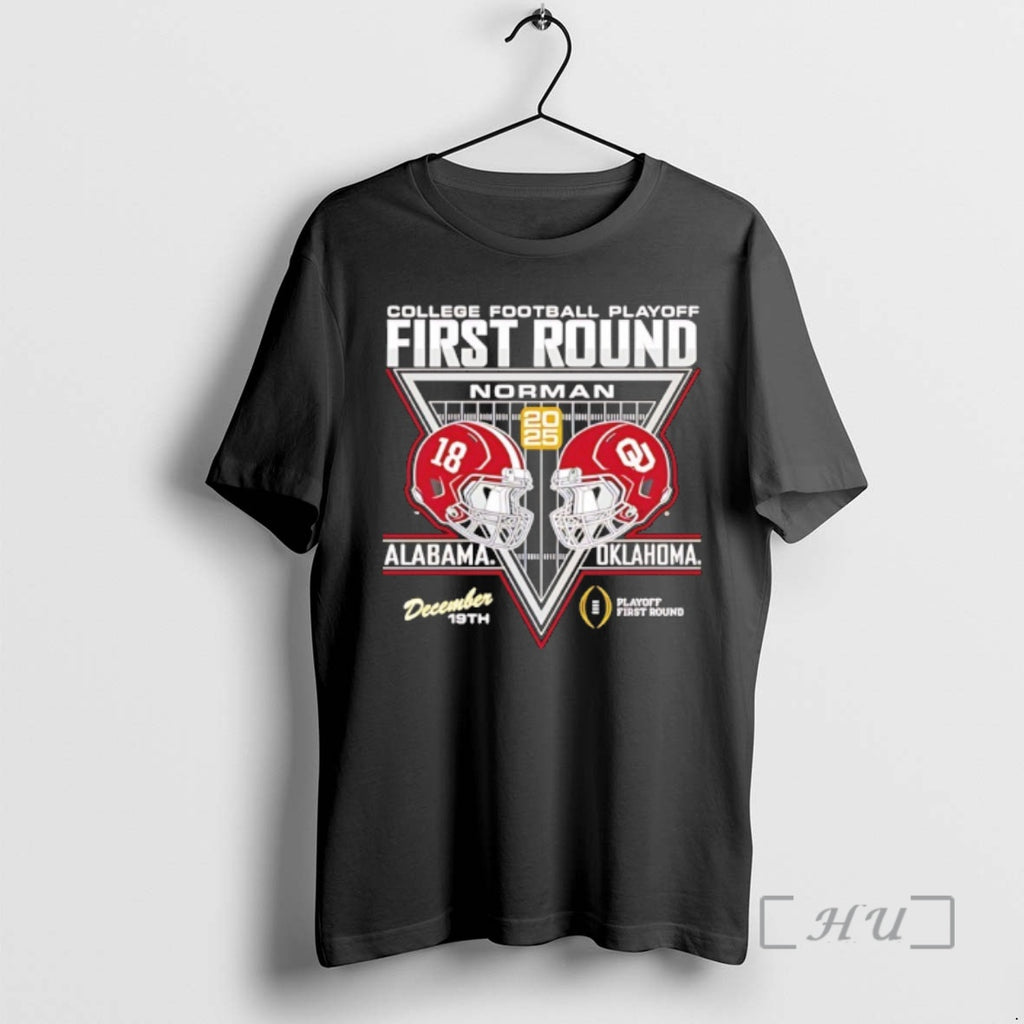 Officials Oklahoma Sooners Vs Alabama 2025 College Football Playoff Bound First Round Premium T Shirts