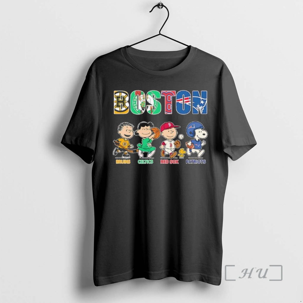 Officials Peanuts Characters X Bruins Celtics Red Sox And Patriots Boston Sports Teams Premium