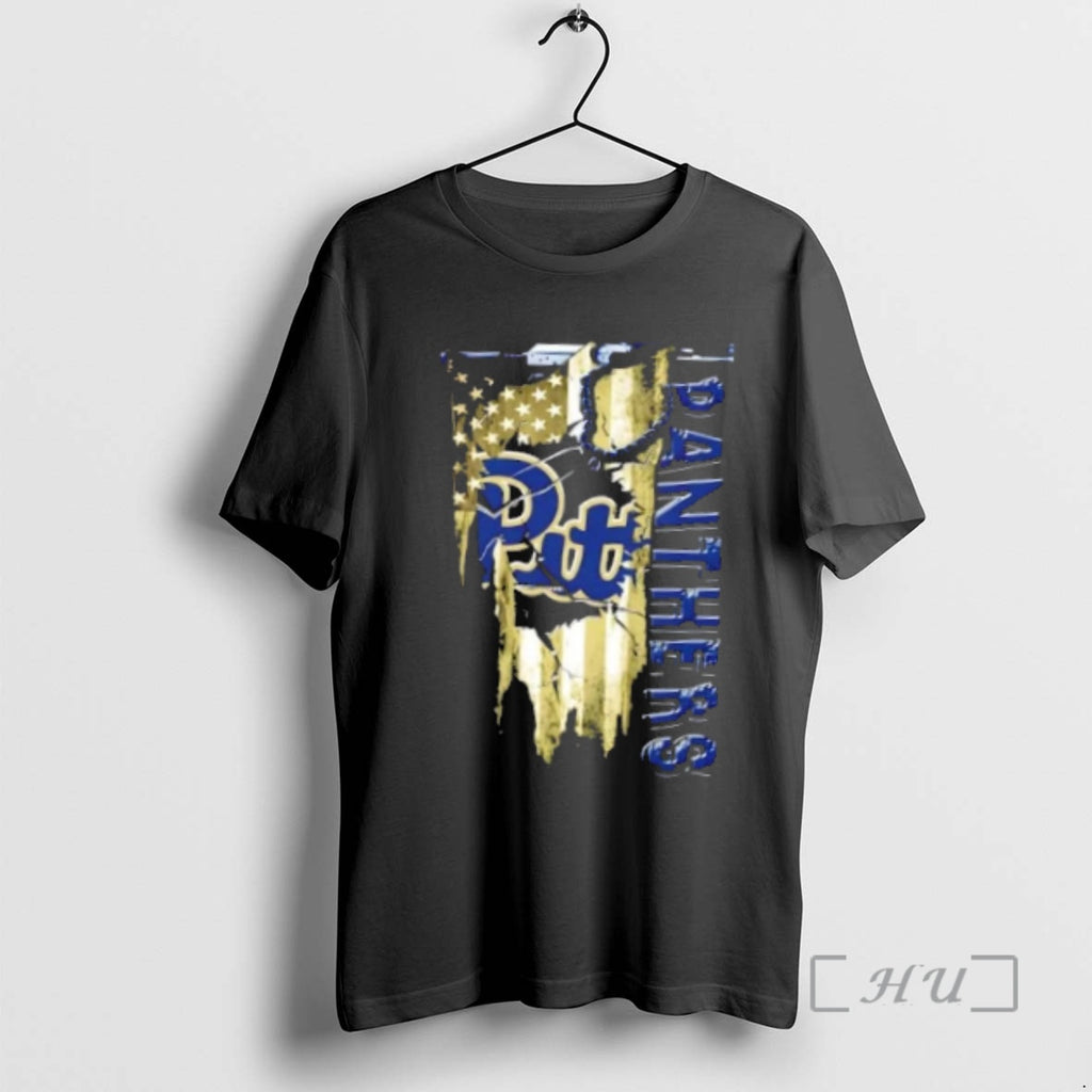 Officials Pittsburgh Panthers Football Battle Shattered Usa Flag Rip Design