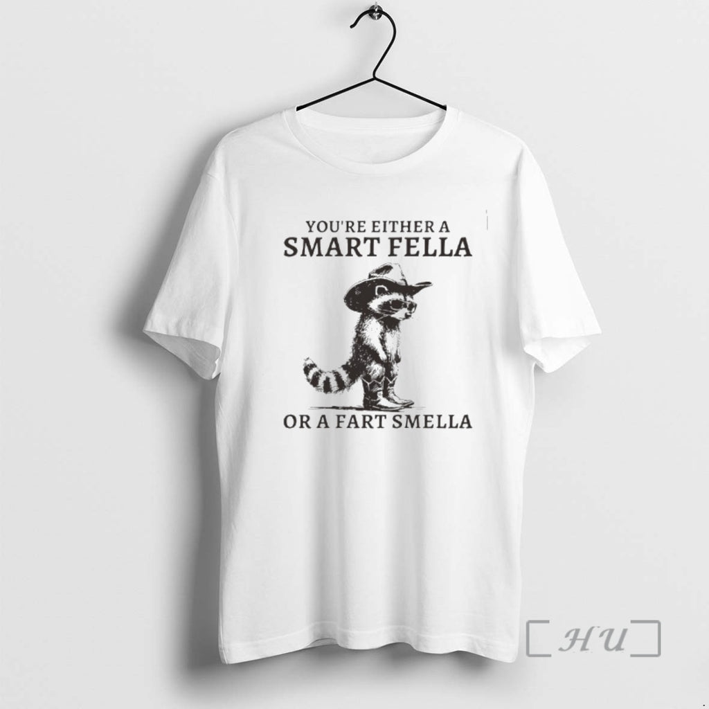 Officials Retro Smart Fella Raccoon Youre Either A Smart Fella