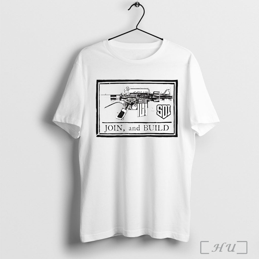 Officials Sdi Join And Build Join Or Die Flag Parody T Shirt