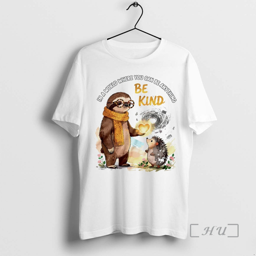 Officials Sloth In A World Where You Can Be Anything Be Kind Premium T Shirts
