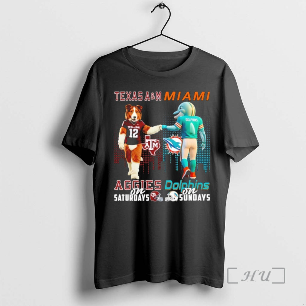 Officials Texas Am Aggies On Saturdays Vs Miami Dolphins On Sundays Mascot Skyline Premium