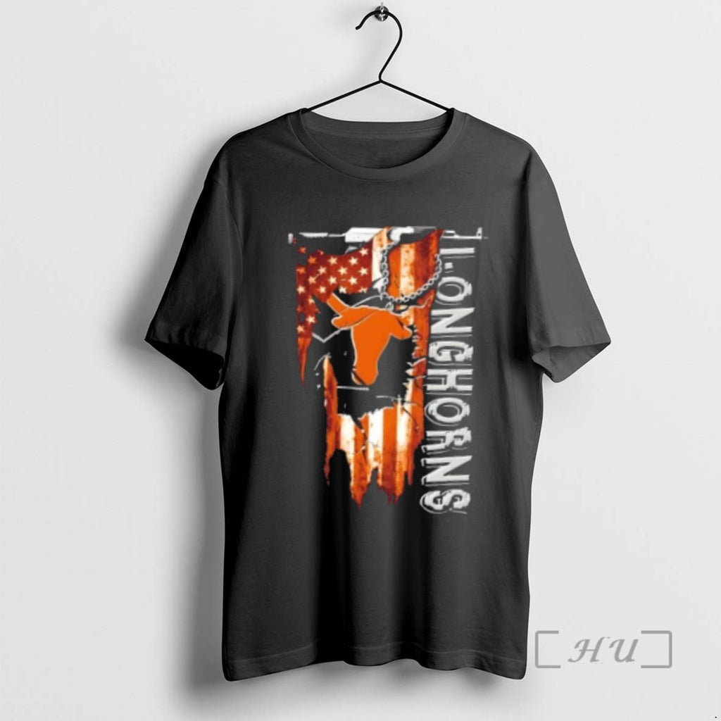 Officials Texas Longhorns Football Battle Shattered Usa Flag Rip Design