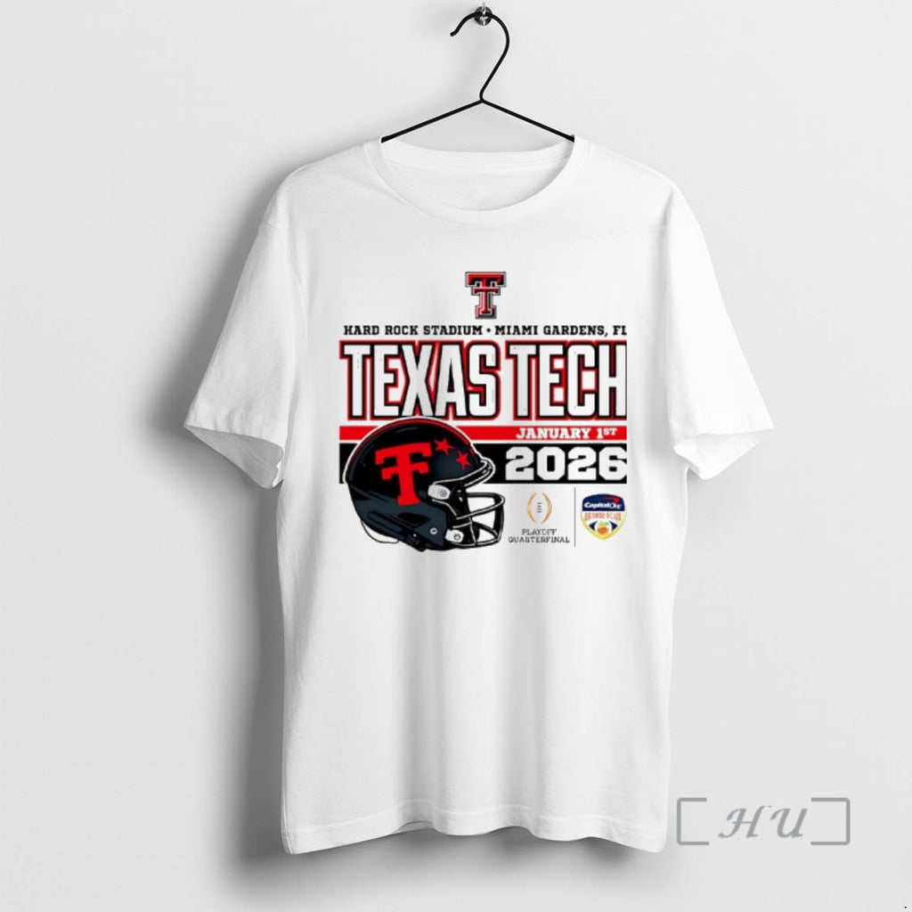 Officials Texas Tech Red Raiders 2025 26 Cfp Orange Bowl Postseason Graphic Premium T Shirts